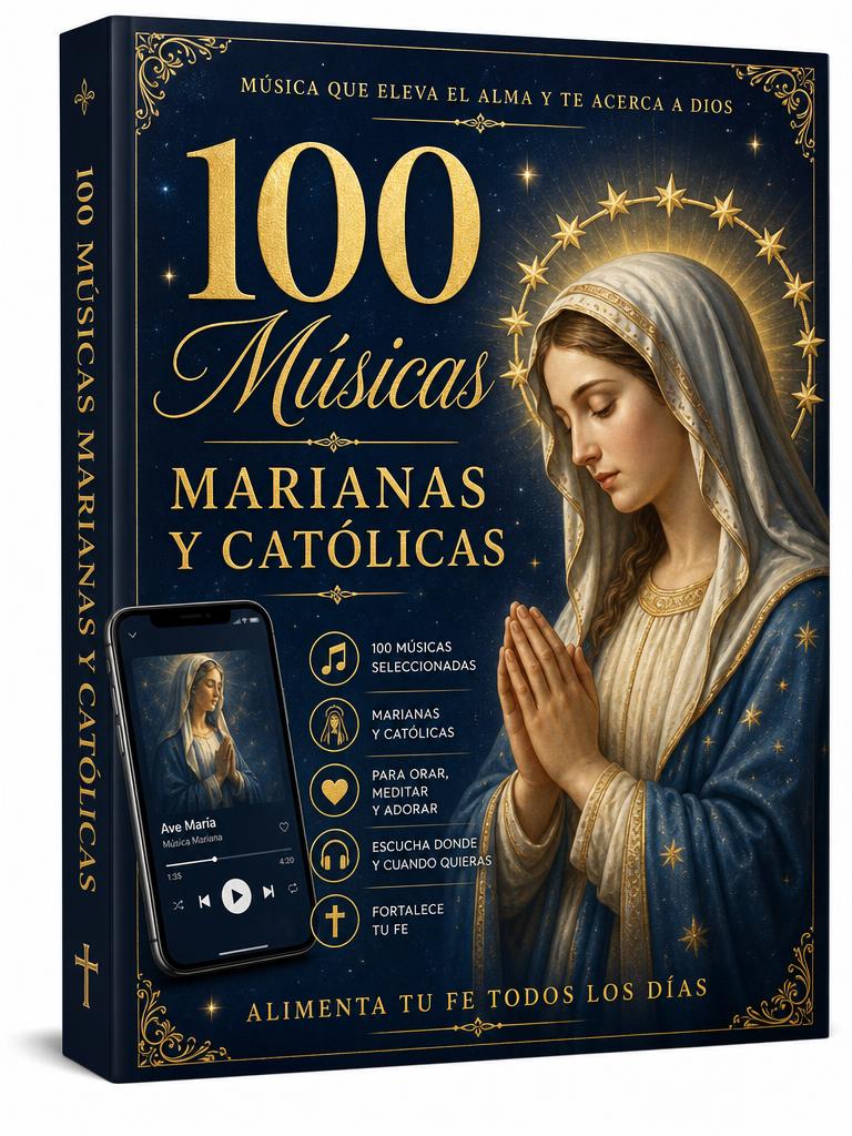 Portada: Cancionero con +100 Músicas Marianas y Católicas